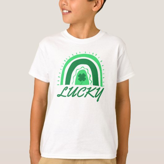 Lucky Shamrock Rainbow St Patrick T-Shirt (Devant)