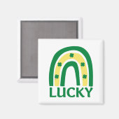 Lucky Shamrock Rainbow St Patricks Magneet (Voorkant / Achterkant)