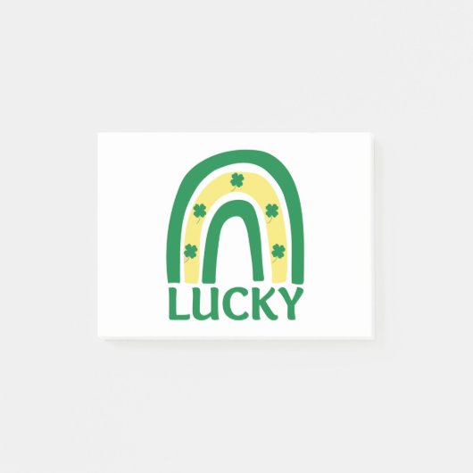 Lucky Shamrock Rainbow St Patricks Post-it® Notes (Voorkant)