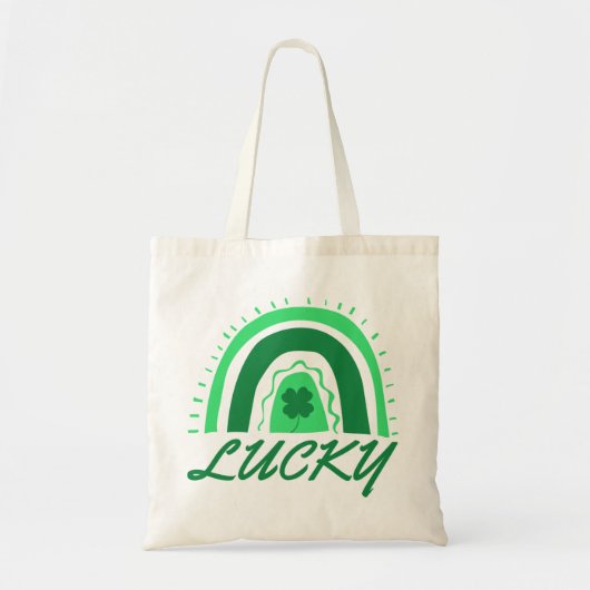 Lucky Shamrock Rainbow Tote Bag (Voorkant)