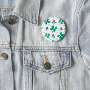 Lucky shamrock ronde button 5,7 cm