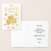 Lucky Shamrock St. Patrick's Day Echte Folie Kaart (Display)