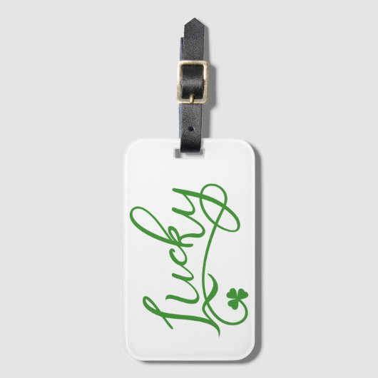 Lucky Shamrock St Patricks Day Irish Bagagelabel (Voorkant (verticaal))