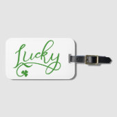Lucky Shamrock St Patricks Day Irish Bagagelabel (Voorkant (horizontaal))