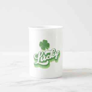 Lucky Shamrock St Patrick's Day Irish Porselein Kop