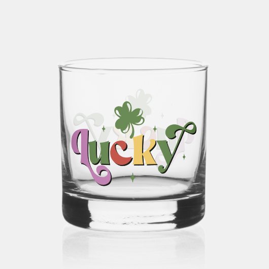 Lucky Shamrock St. Patrick's Day Whisky Glas (Achterkant)