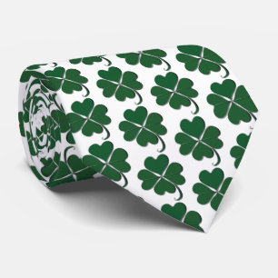 Lucky Shamrocks Green en White Stropdas