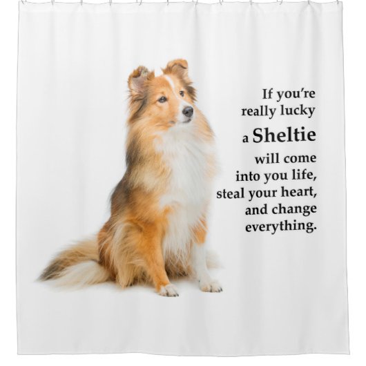 Lucky Sheltie Douchegordijn (Voorkant)
