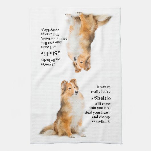 Lucky Sheltie Theedoek (Verticaal)