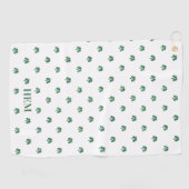 Lucky Shot Monogrammed Ierse Klavers Golf Handdoek (Horizontaal)
