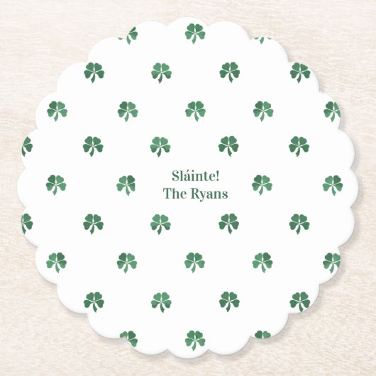 Lucky Shot Painterly Clover Saint Patrick's Day Kartonnen Onderzetters (Voorkant)