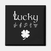 LUCKY Sign Language Deaf Awareness St Patricks Day Magneet (Voorkant)