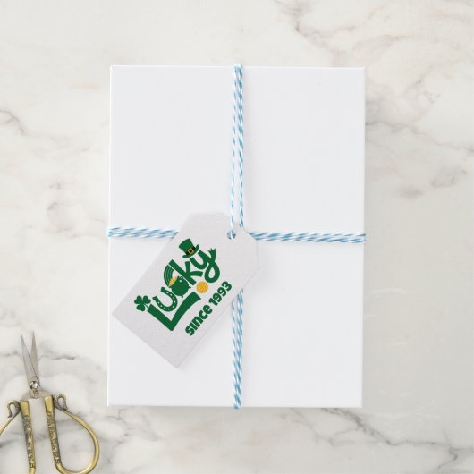 Lucky since Year Cadeaulabel (Met Touw)