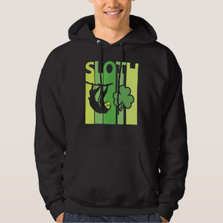 Lucky Sloth St Patrick's Day Irish  Retro S Hoodie