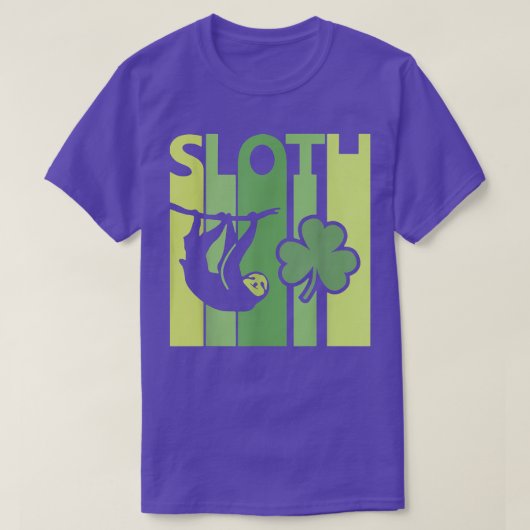 Lucky Sloth St Patrick's Day Irish Retro S T-shirt (Design voorkant)