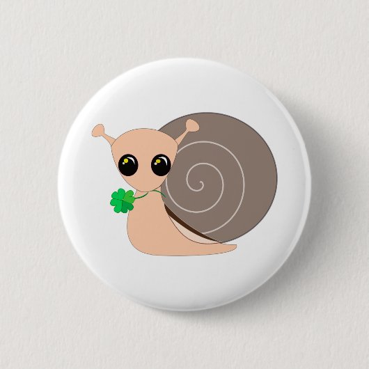 Lucky Snail met Clover-Button Ronde Button 5,7 Cm (Voorkant)