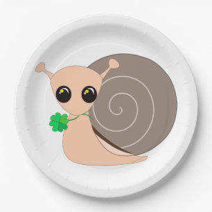 Lucky Snail met Clover Paper Borden Papieren Bordje