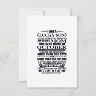 Lucky Son opgevoed door een Geweldige mam die zich RSVP Kaartje
