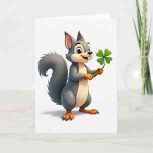 Lucky Squirrel Klaverkaart Kaart