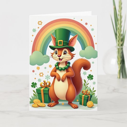 Lucky Squirrel Viering Kaart (Voorkant)