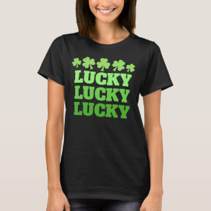 Lucky St. Patrick Day Lucky groene tekst T-shirt