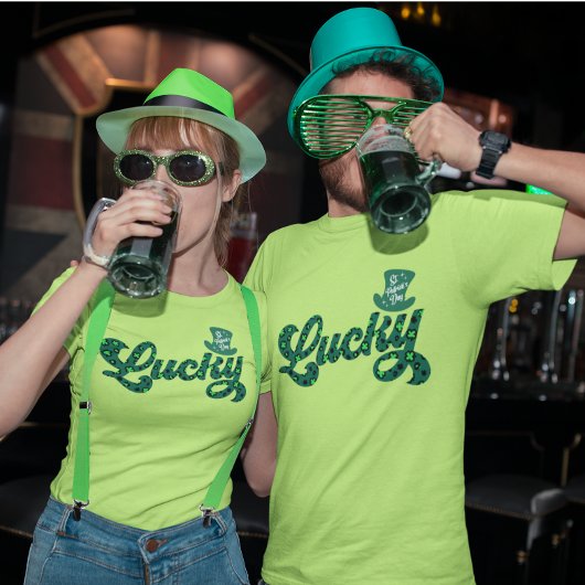 Lucky St Patrick Leopard Leprechaun Pet Shamrock T-shirt