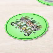 Lucky St. Patrick’s Day Kittens-47474 Kartonnen Onderzetters (Gekanteld)