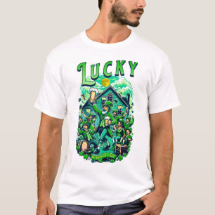Lucky St Patrick's Day Beer Drink Pub Party T-shirt