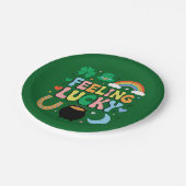 Lucky St Patrick's Day Charm Irish Shamrock Papieren Bordje (Gekanteld)