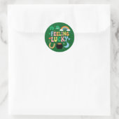 Lucky St Patrick's Day Charm Irish Shamrock Ronde Sticker (Tas)