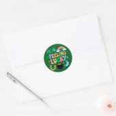 Lucky St Patrick's Day Charm Irish Shamrock Ronde Sticker (Envelop)