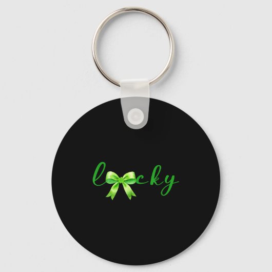 Lucky, St.patricks Day Coquette,shamrock Funny Sleutelhanger (Voorkant)