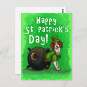 Lucky St. Patrick's Day Dog Briefkaart (Voorkant / Achterkant)