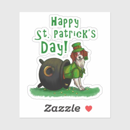 Lucky St. Patrick's Day Dog Sticker (Vel)