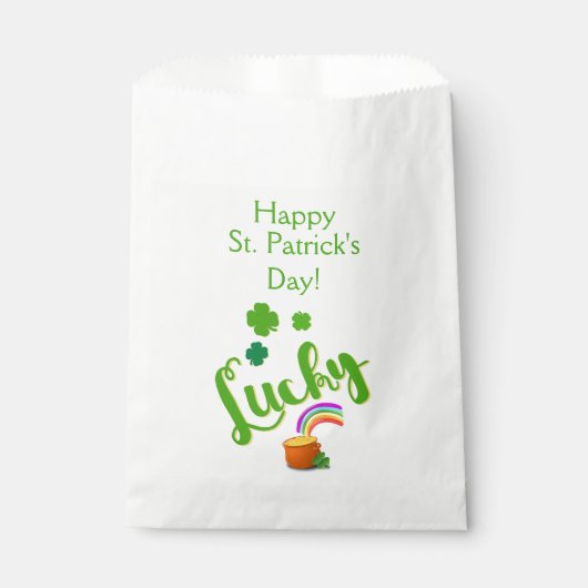 Lucky St. Patrick's Day Favor Bag Bedankzakje (Voorkant)