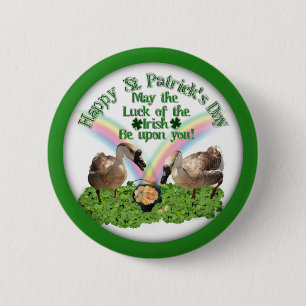 Lucky St. Patrick's Day Geese Ronde Button 5,7 Cm