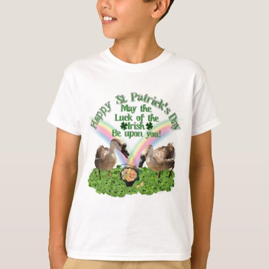 Lucky St. Patrick's Day Geese T-shirt (Voorkant)