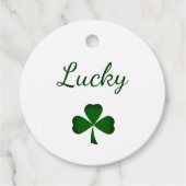 Lucky St. Patrick's Day Green Shamrock Bedankjes Labels (Voorkant)