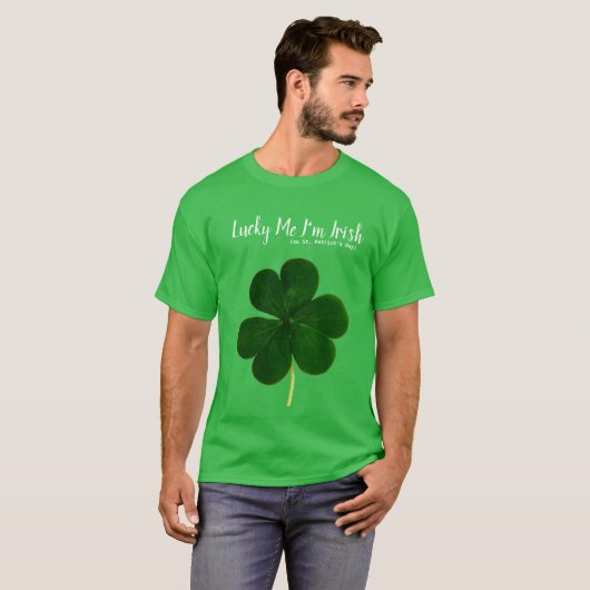 Lucky St. Patrick's Day Green Shamrock T-Shirt (Voorkant volledig)