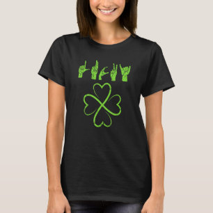 Lucky St Patrick's Day Ierse Amerikaanse gebarenta T-shirt