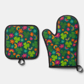 Lucky St. Patrick's Day Patterned Ovenwant & Pannenlap Set (Voorkant)