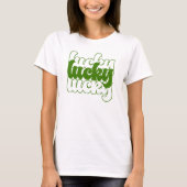 Lucky St Patrick's Day Retro 70's Women's T-Shirt (Voorkant)