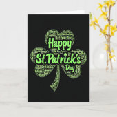 Lucky St Patricks Day Text Art Card Kaart (Gele Bloem)