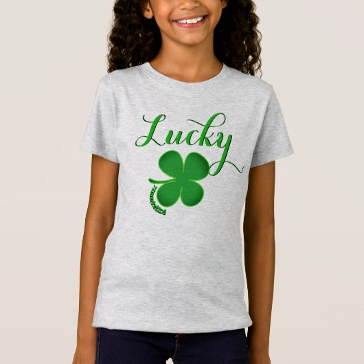 LUCKY ST. PATRICK'S DAY TSHIRT girl top irish (Voorkant)
