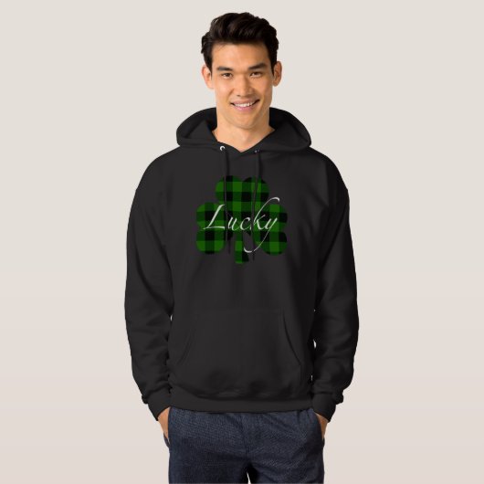 Lucky St. Patty's Shamrocks | groene vlecht Hoodie (Voorkant volledig)