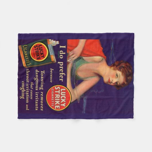 Lucky Strikes 1920s sigarettenreclame Fleece Deken (Voorkant (Horizontaal))