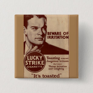 Lucky Strikes - Let op irritatie Vierkante Button 5,1 Cm
