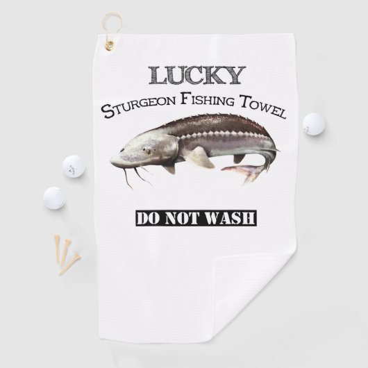 Lucky Sturgeon Vissen Towel Golfhanddoek (Insitu)