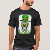 Lucky Sugar Skull Leprechaun Hat St Patrick's Day  T-shirt (Voorkant)