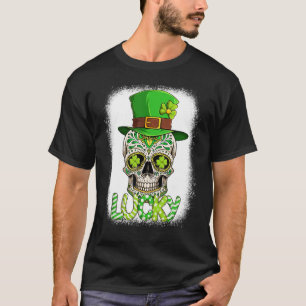 Lucky Sugar Skull Leprechaun Pet St Patrick's Day T-shirt